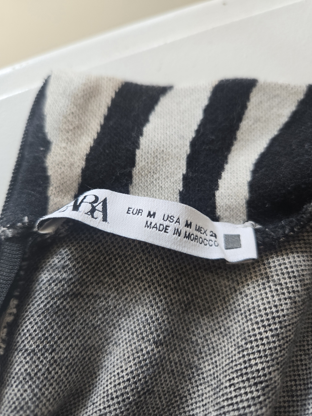 Zara Black and White Zebra Print Mock Neck Sweater - Picture 5 of 5